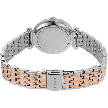 FOSSIL carlie mini dameshorloge roestvrijstalen schakelband tweekleurig