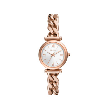 FOSSIL carlie mini dameshorloge roségoud roestvrij stalen armband