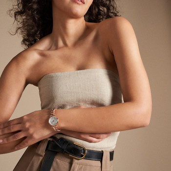 FOSSIL carlie mini dameshorloge roségoud roestvrij stalen armband