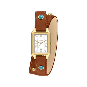 FOSSIL raquel dameshorloge met bruine leren band
