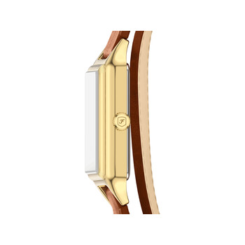 FOSSIL raquel dameshorloge met bruine leren band