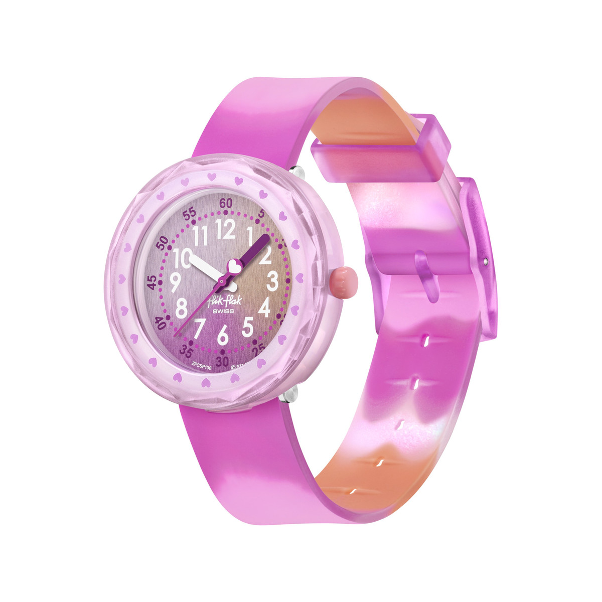 Montre FLIK FLAK FUZE IN PINK enfant cadran rose bracelet silicone rose
