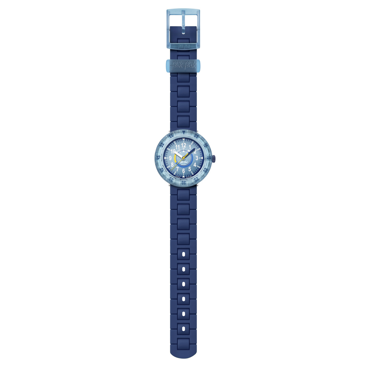 Montre FLIK FLAK BLUEBRICK enfant cadran bleu bracelet silicone bleu - vue D1