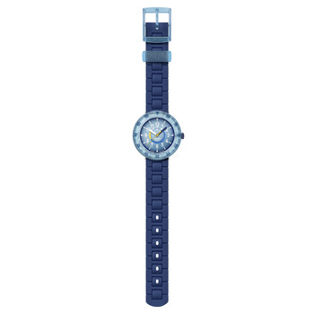 Montre FLIK FLAK BLUEBRICK enfant cadran bleu bracelet silicone bleu