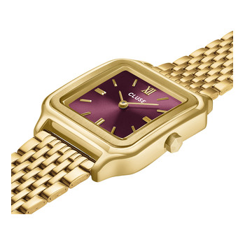 Montre CLUSE GRACIEUSE Femme cadran rouge bracelet acier inoxydable doré
