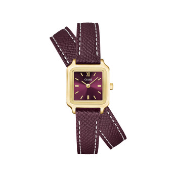 Montre CLUSE GRACIEUSE MINI Femme cadran rouge bracelet acier inoxydable bordeaux