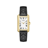 Montre CLUSE BELISENNA Femme cadran blanc bracelet cuir noir