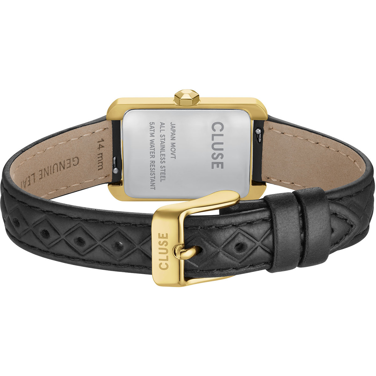 Montre CLUSE BELISENNA Femme cadran blanc bracelet cuir noir - vue 3