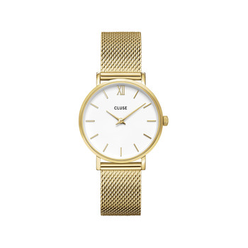 Montre CLUSE BLACK FRIDAY Femme cadran blanc bracelet acier inoxydable doré