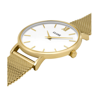 Montre CLUSE BLACK FRIDAY Femme cadran blanc bracelet acier inoxydable doré