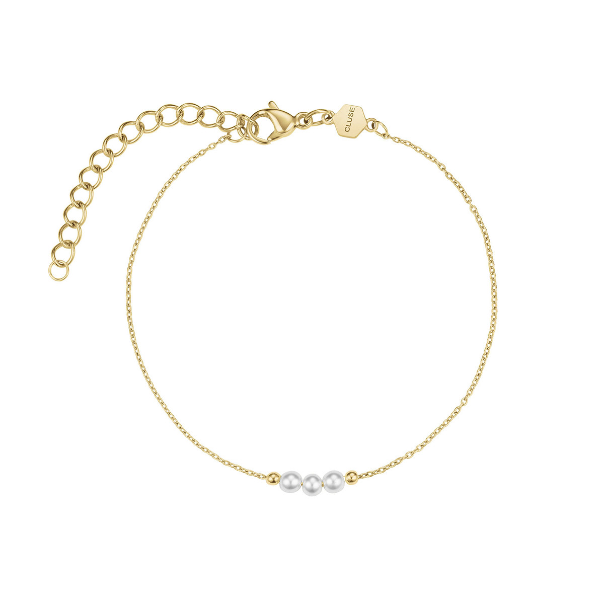 Montre CLUSE FESTIVE 25 Femme cadran blanc bracelet acier inoxydable doré - vue D2