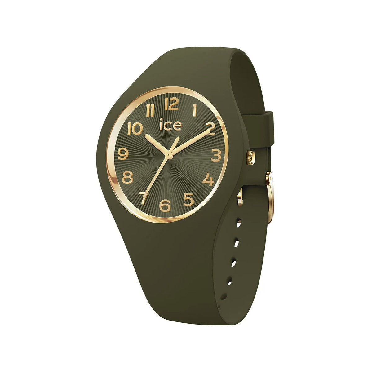 ICE WATCH ice champagne ladies watch olive green silicone bracelet