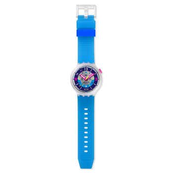Montre SWATCH neon mixte bracelet silicone bleu