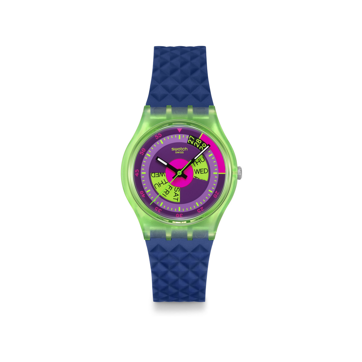 Montre SWATCH neon mixte bracelet silicone bleu