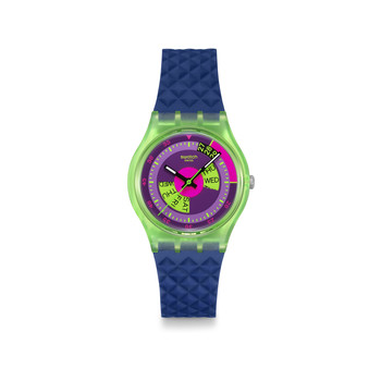 Montre SWATCH neon mixte bracelet silicone bleu
