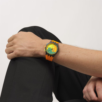Montre SWATCH neon mixte bracelet silicone orange