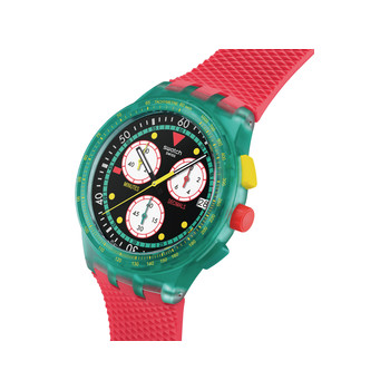 Montre SWATCH neon mixte bracelet silicone rouge
