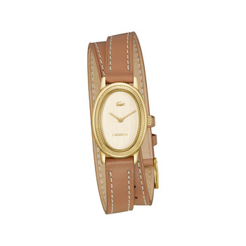 Montre LACOSTE parisienne femme bracelet cuir marron
