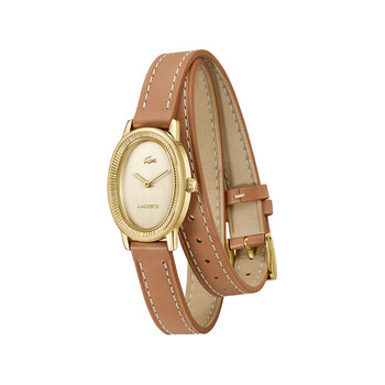 Montre LACOSTE parisienne femme bracelet cuir marron