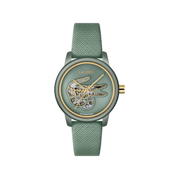 Montre LACOSTE.12.12 automatique femme automatique, bracelet cuir vert