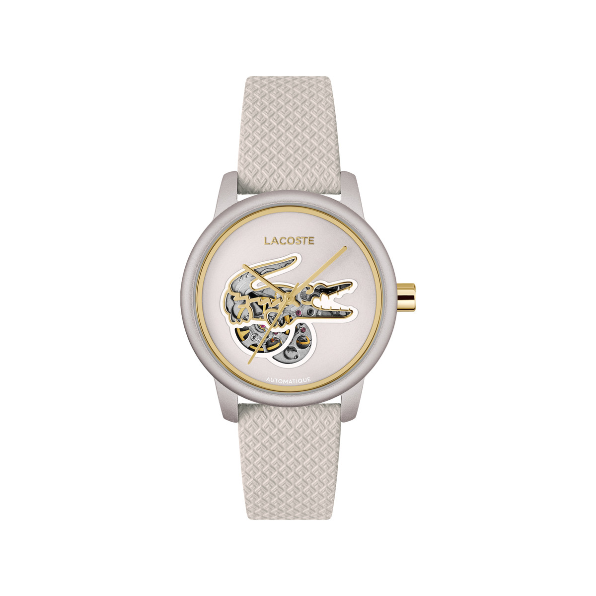 Montre LACOSTE LACOSTE.12.12 automatique femme automatique, bracelet cuir blanc