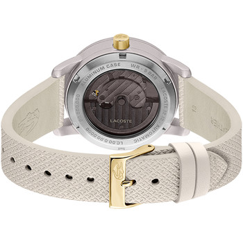 Montre LACOSTE.12.12 automatique femme automatique, bracelet cuir blanc