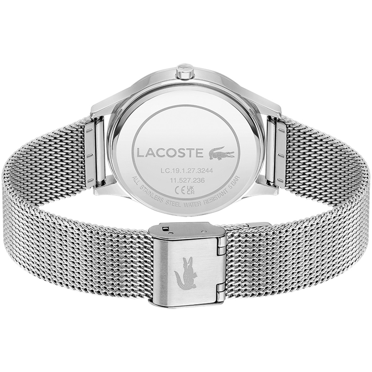 Montre LACOSTE crocodelle femme bracelet acier inoxydable gris - vue 3