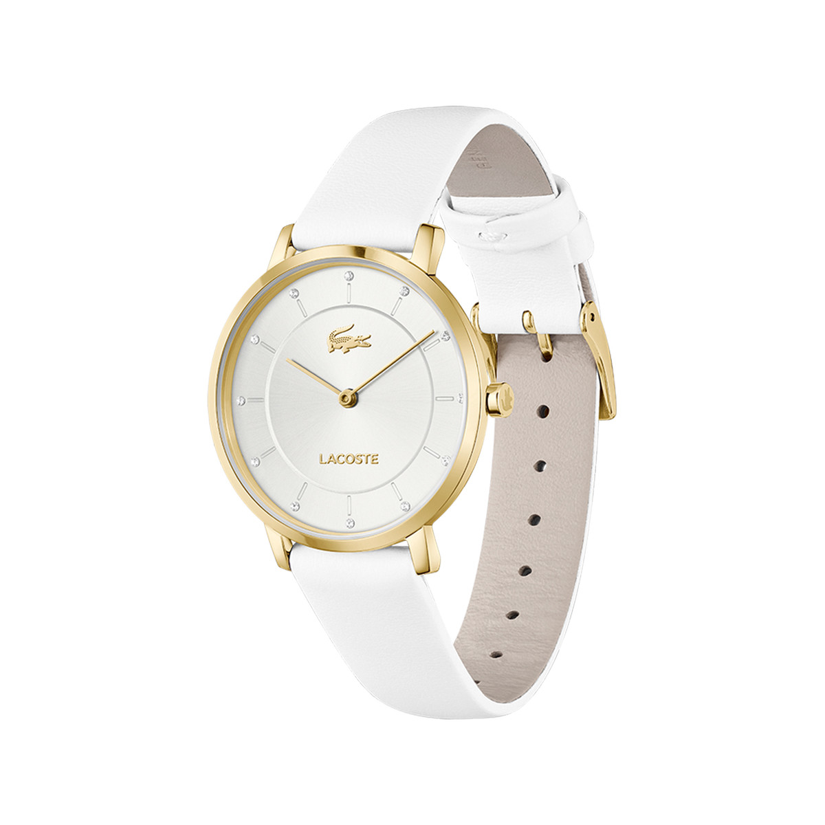 Montre LACOSTE crocorigin femme bracelet silicone blanc - vue 2
