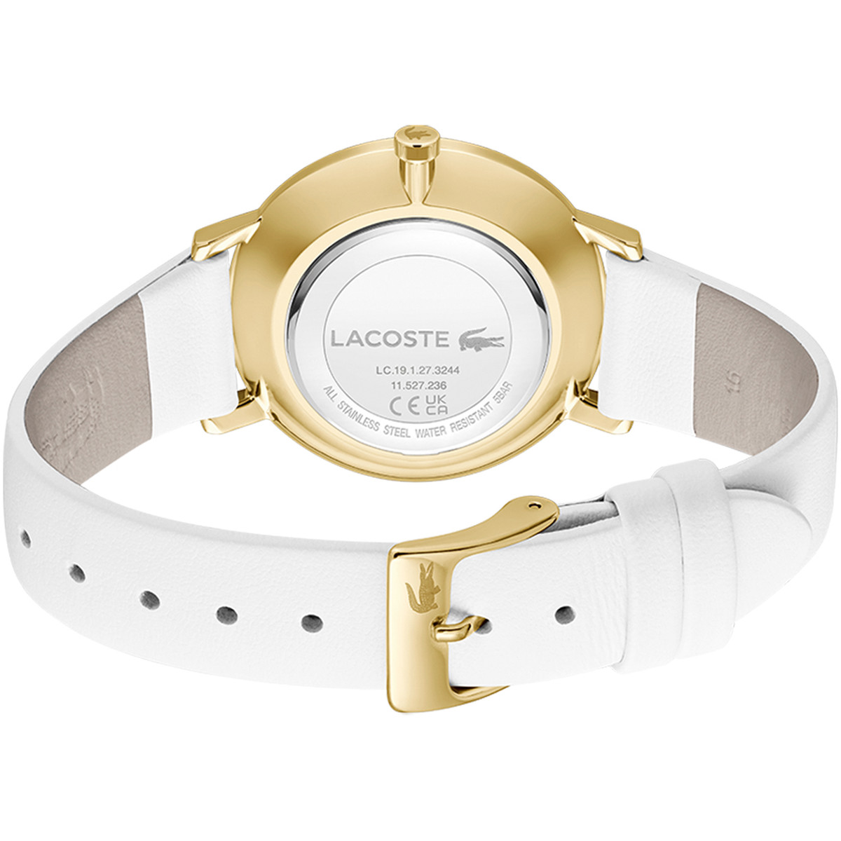Montre LACOSTE crocorigin femme bracelet silicone blanc - vue 3