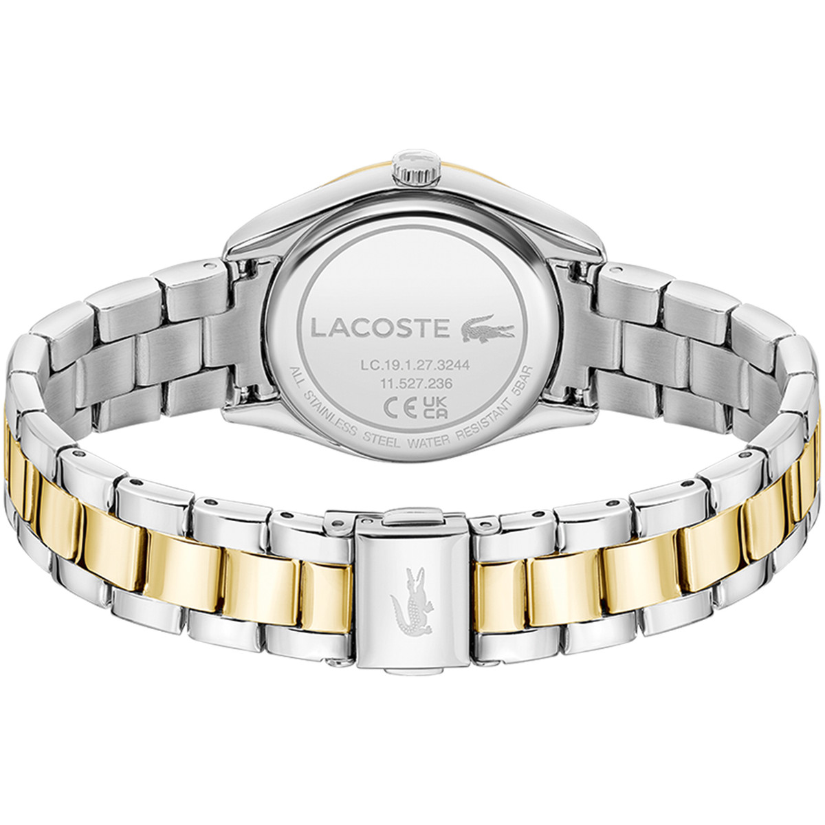 Montre LACOSTE LACOSTE parisienne femme bracelet acier inoxydable bicolore jaune - vue 3