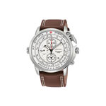 Montre Seiko homme acier bracelet cuir