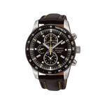 Montre Seiko homme acier bracelet cuir