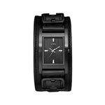Montre Guess homme acier noir bracelet cuir