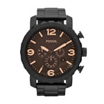 Montre Fossil homme chronographe acier noir