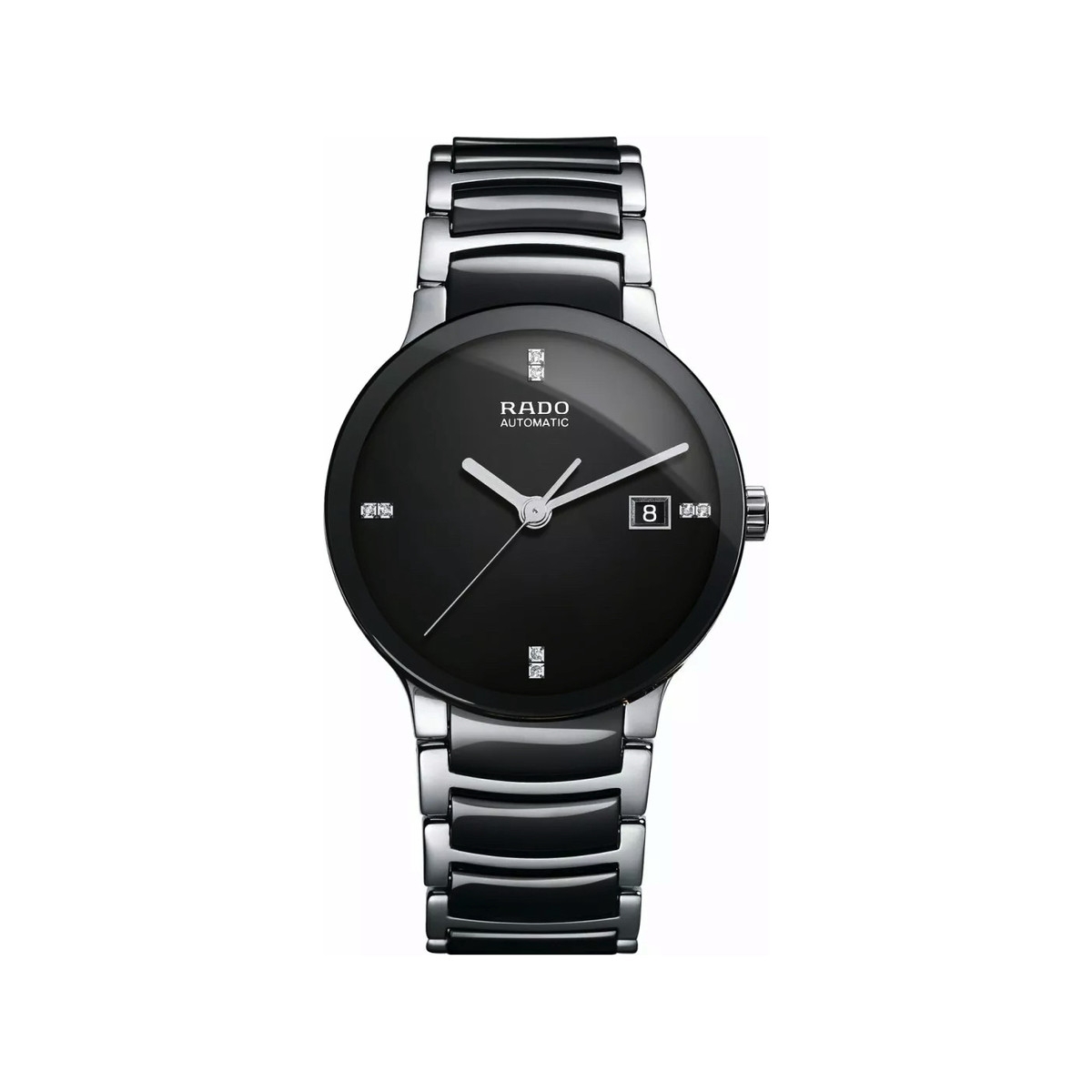 Montre RADO Centrix Diamonds homme automatique acier noir bracelet céramique