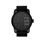 Montre Diesel homme acier noir, bracelet cuir
