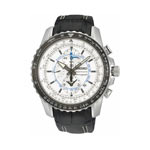 Montre Seiko chrono acier bracelet cuir
