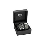 Coffret montre Guess homme acier bracelets cuir