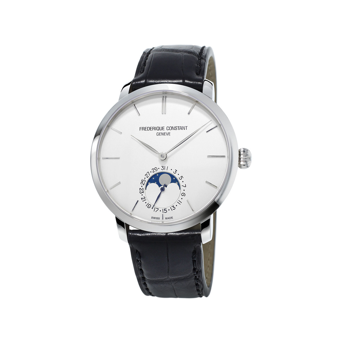 Montre Frederique Constant homme acier cuir