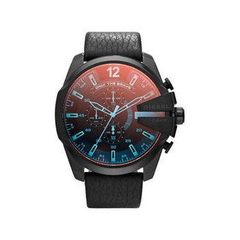 Montre Diesel homme acier plaqué noir verre minéral iridescent