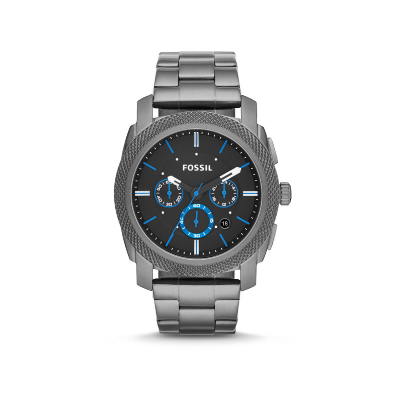 Montre Fossil homme chronographe acier gris