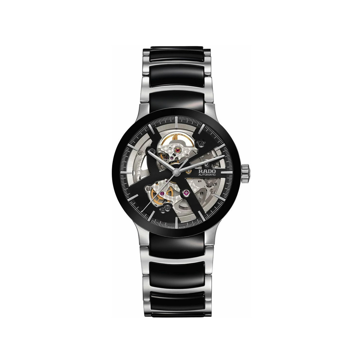 Montre RADO Centrix homme automatique squelette acier et céramique