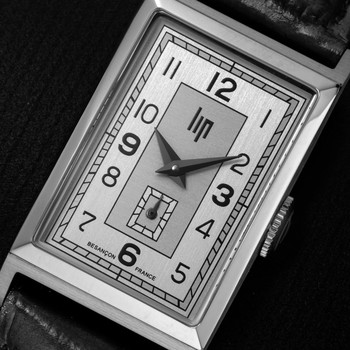 Montre Lip homme acier bracelet cuir