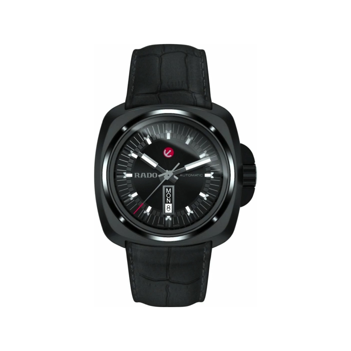 montre Rado homme automatique ceramique noire cuir