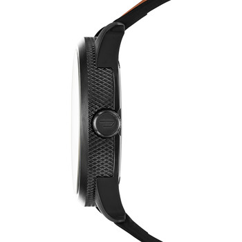 Montre Diesel homme acier noir cuir marron