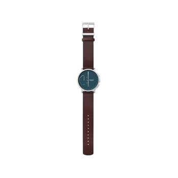 Montre Skagen connectée homme acier cuir marron