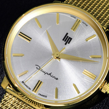 Montre Lip mixte acier doré
