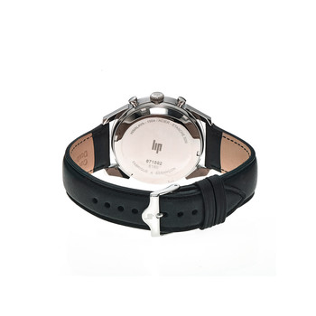 Montre Lip homme chronographe acier cuir noir