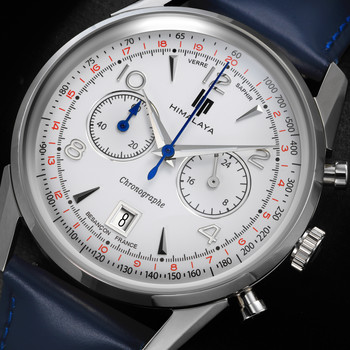 Montre Lip homme chronographe acier cuir bleu