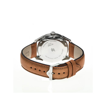 Lip herenhorloge van staalbruin leer